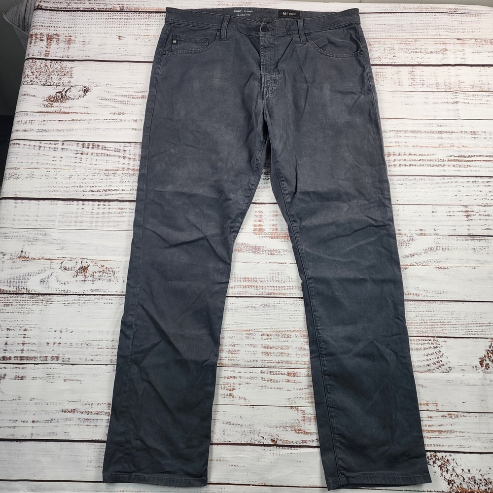 AG Adriano Goldschmied Everett Pants Men's 36x32 Gray Italian Fabric Stretch - Picture 1 of 8